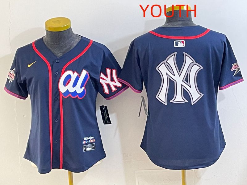 Youth 2025 New York Yankees Blank Drak Blue All star Nike MLB Jersey style 013->youth mlb jersey->Youth Jersey